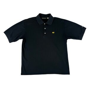 Masters Collection Polo Shirt Mens Large Black Mercerized Cotton Golf Logo L